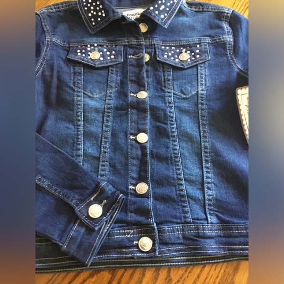 Blinged out Girls Denim Jacket       NWT - Picture 4 of 6